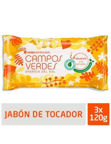 CAMPOS VERDES Jabon Energia 120gr x 3 Un.