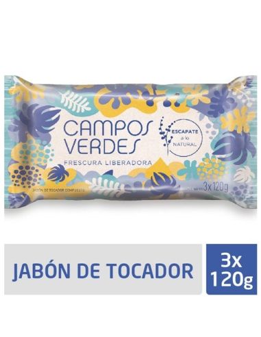 CAMPOS VERDES Jabon Frescura 120gr x 3 Un.