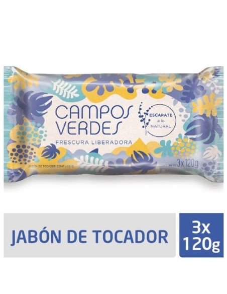 CAMPOS VERDES Jabon Frescura 120gr x 3 Un.