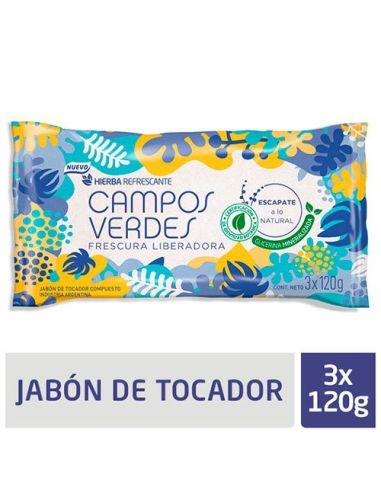 CAMPOS VERDES Jabon Frescura 120gr x 3 Un.