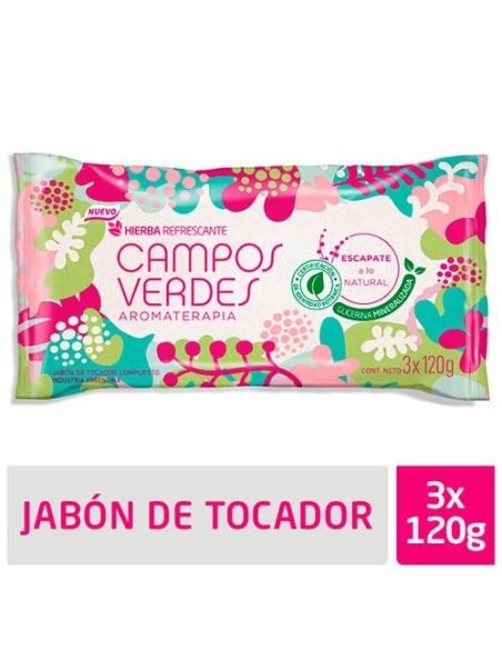 CAMPOS VERDES Jabon Aromaterapia 120gr x 3 Un.