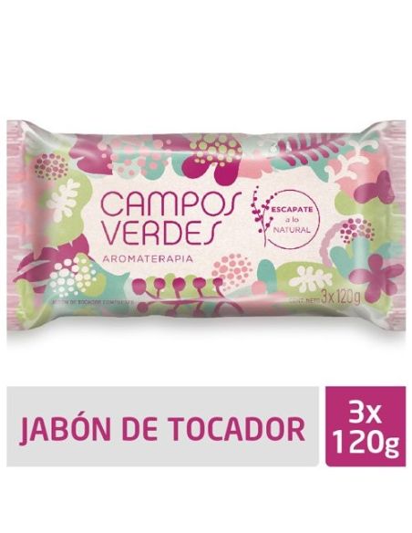 CAMPOS VERDES Jabon Aromaterapia 120gr x 3 Un.