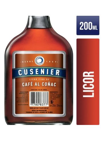 CUSENIER Licor Cafe Cognac Petaca 200ml