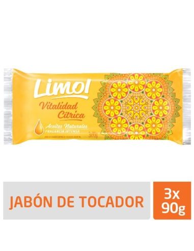 LIMOL Jabon Vitalidad Citrica 90gr x 3Un.