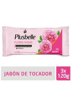 PLUSBELLE Jabon Rosas 120gr X 3un.