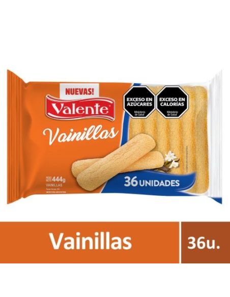 VALENTE Vainillas 444gr x 36 Un.