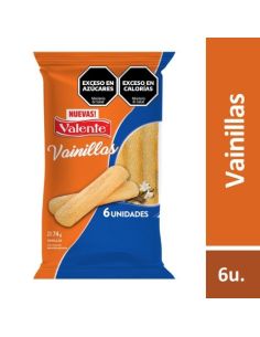 VALENTE Vainillas 74gr X 6 un.