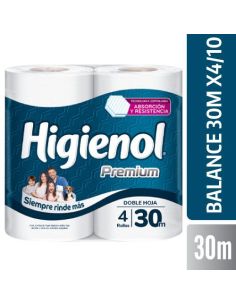 HIGIENOL Papel Doble Hoja BALANCE 30Mts. x4un.