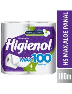HIGIENOL Papel Hoja Simple MAX 100Mts. x4un.