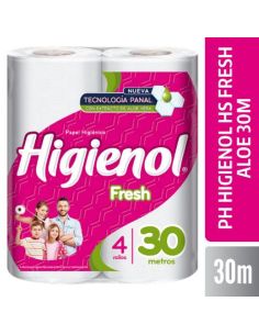 HIGIENOL Papel Hoja Simple FRESH 30Mts. x4un.
