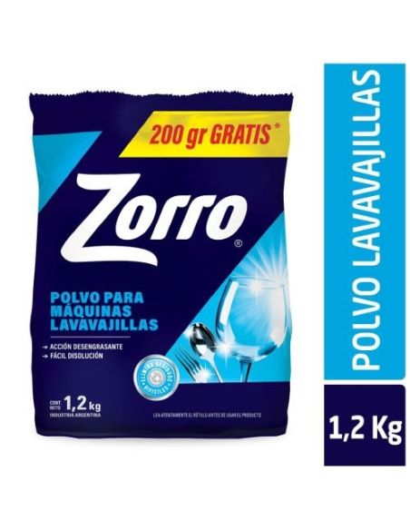 ZORRO LAVAVAJILLA POLVO DOYPACK 1,2KG