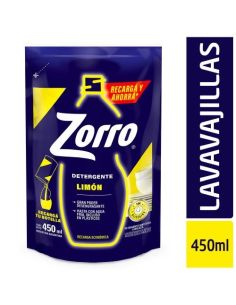 ZORRO ULTRA DETERGENTE D/P LIMON 450ML