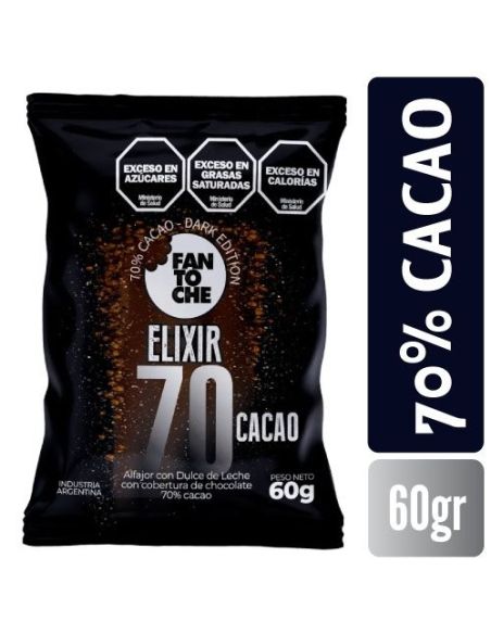 FANTOCHE ALFAJOR ELIXIR 70% CACAO 60GR