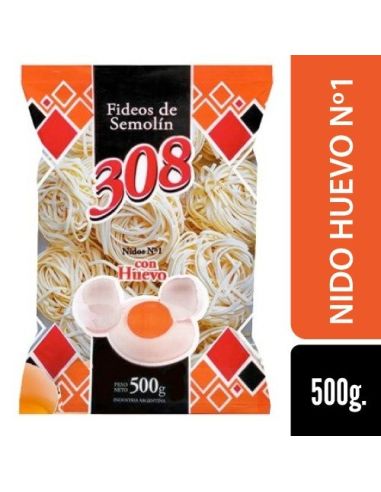 308 Fideo Huevo Nido Nº1 500gr