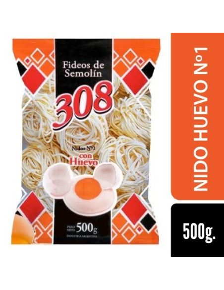 308 Fideo Huevo Nido Nº1 500gr