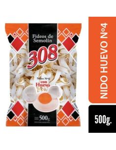 308 Fideo Huevo Nido Nº4 500gr