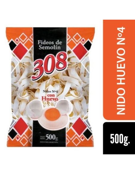 308 Fideo Huevo Nido Nº4 500gr