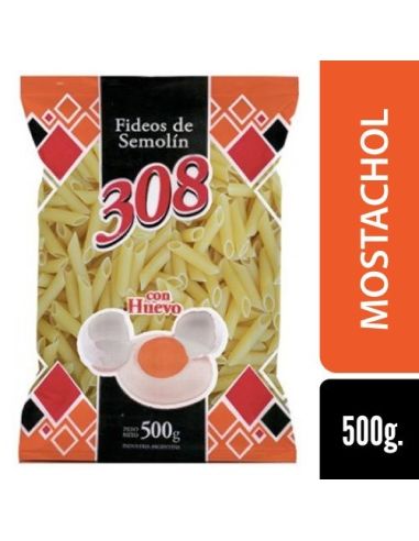 308 Fideo Huevo Mostachol 500gr