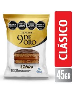 9 DE ORO Alfajor Negro 45Gr