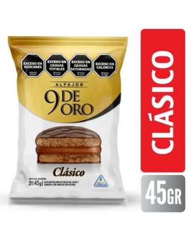 9 DE ORO Alfajor Negro 45Gr