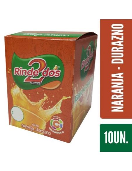 RINDE 2 JUGO Naranja Durazno 13gr X 10un