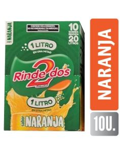 RINDE 2 JUGO 1+1  Naranja 13gr X 10un
