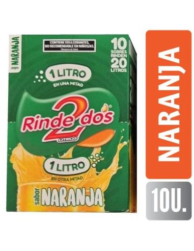 RINDE 2 JUGO 1+1  Naranja 13gr X 10un