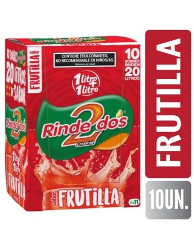 RINDE 2 JUGO 1+1  Frutilla 13GR X 10UN