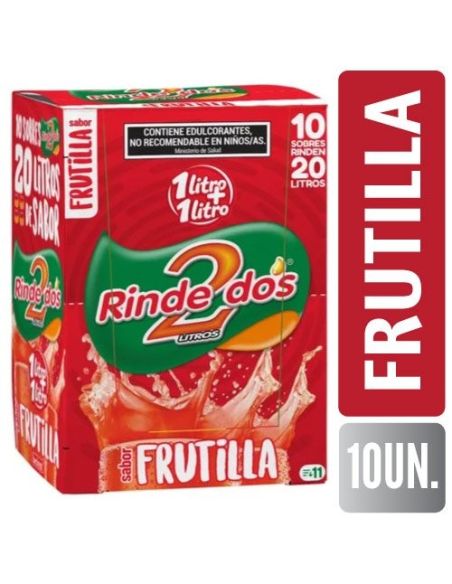 RINDE 2 JUGO 1+1  Frutilla 13GR X 10UN