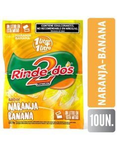 RINDE 2 JUGO 1+1  Naranja Banana 13GR X 10UN
