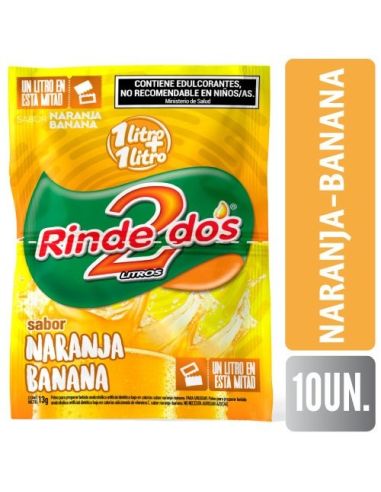RINDE 2 JUGO 1+1  Naranja Banana 13GR X 10UN